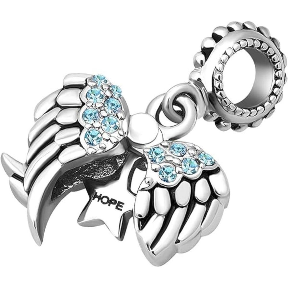 Charmed Craft Angel Wings Hope Dangle Charm - Fits Pandora